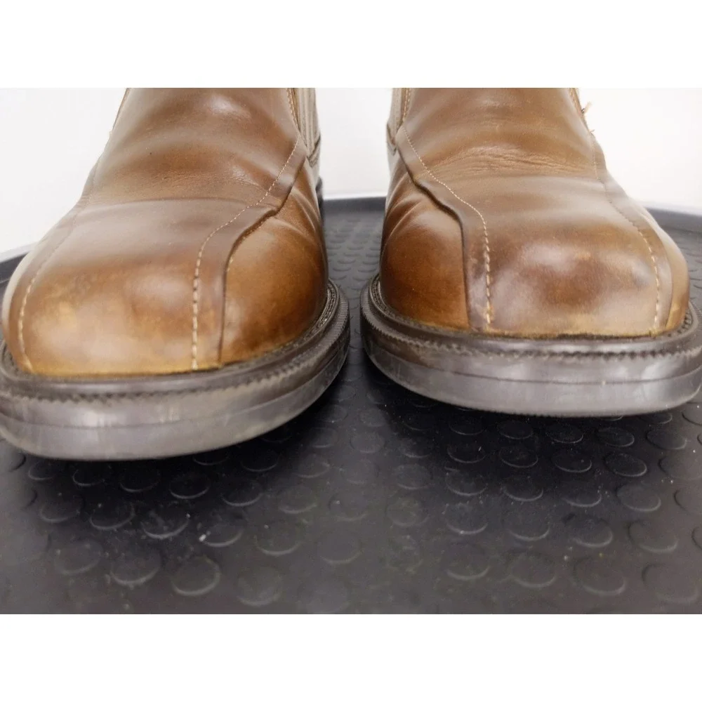 Bostonian Loafers Brown Leather Waterproof Slip On Square‎ Toe 29317 Mens 9